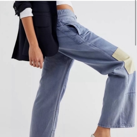 FREE PEOPLE x SANDRINE ROSE FRENCH WORKER PANTS SZ 25 - Picture 2 of 8